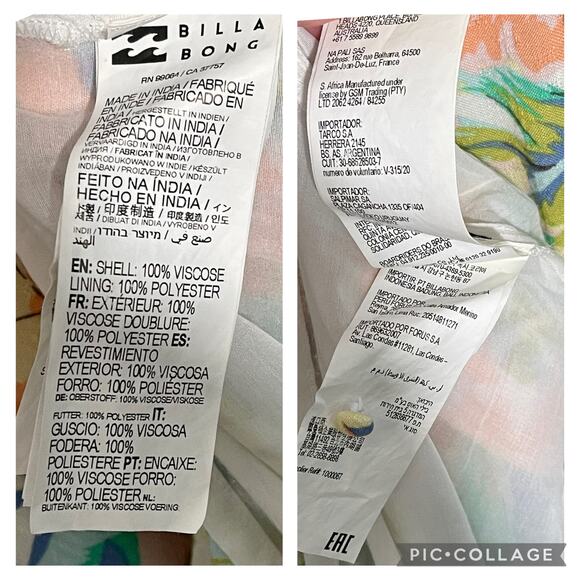 Billabong SZ M Jet Midi Dress Tropical Floral - Picture 8 of 8